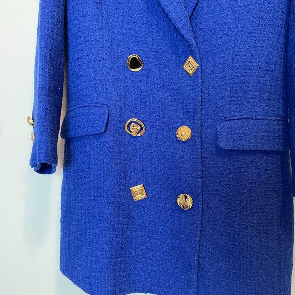 ZARA Double Breasted Mixed Button Blogger Long Blazer Jacket Dress \\ M - Picture 4 of 11